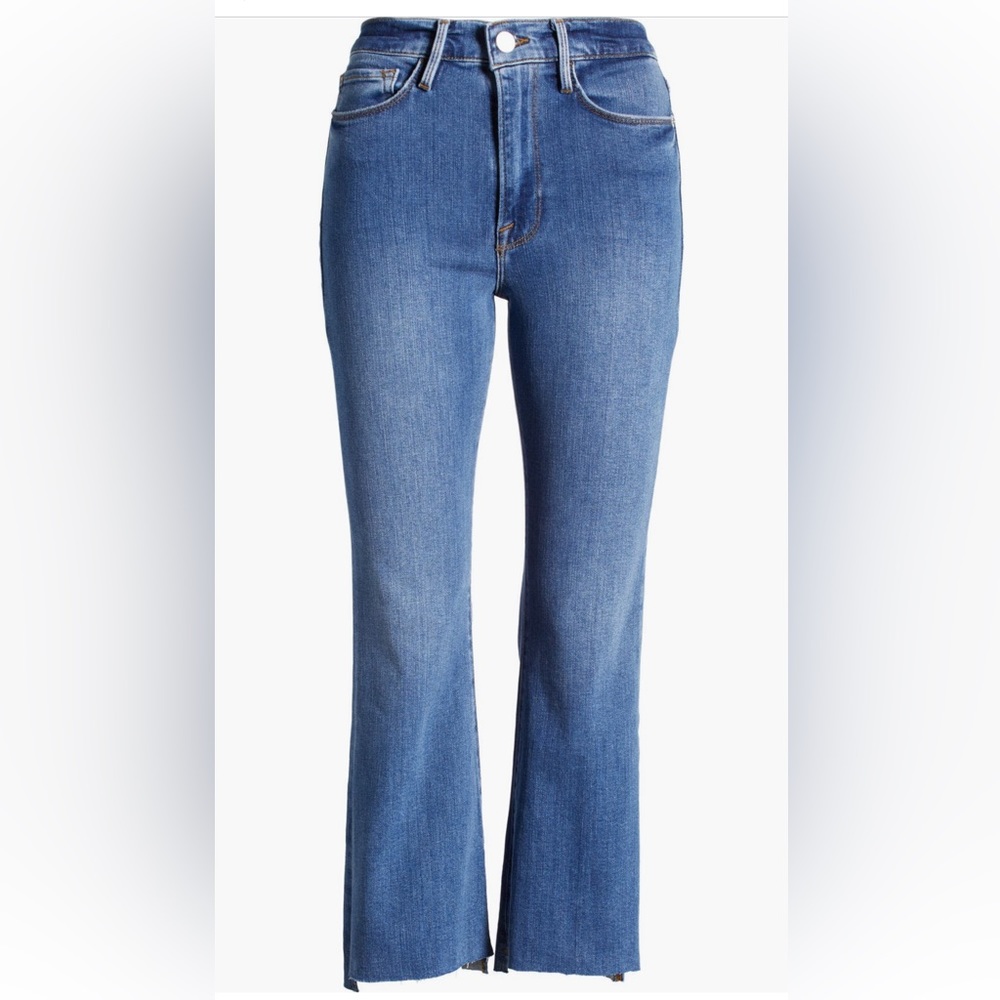 FRAME Le Crop Mini Boot Raw Stagger Jeans Size 31